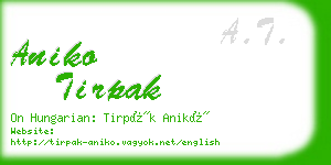 aniko tirpak business card